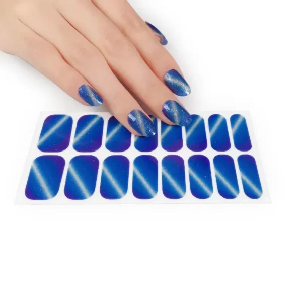 Blue Ombre Glitter Nail Wraps - SENA NAIL