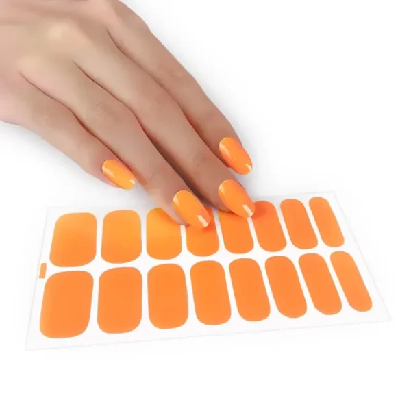 Orange Solid Color Nail Polish Strips - SENA