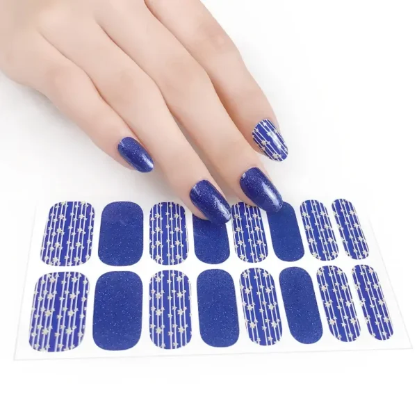 Star Blue Glitter Nail Wraps - SENA NAIL