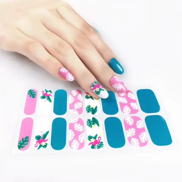 Leaf Flamingo Nail Wraps - SENA NAIL