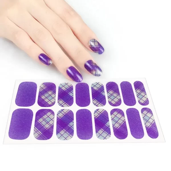 Purple Plaid Nail Wraps - SENA NAIL