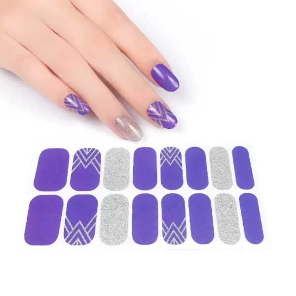 Purple Silver Glitter Trendy Nail Wraps - SENA NAIL