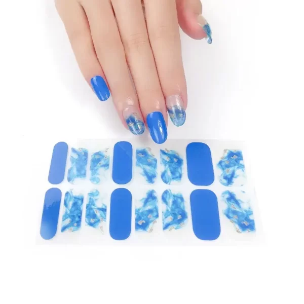 Blue Tie Dye Nail Wraps - SENA NAIL