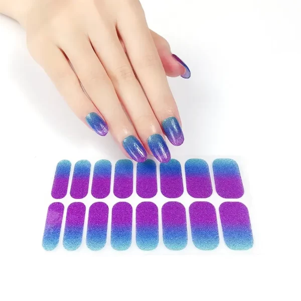 Purple Blue Ombre Glitter Nail Wraps - SENA NAIL