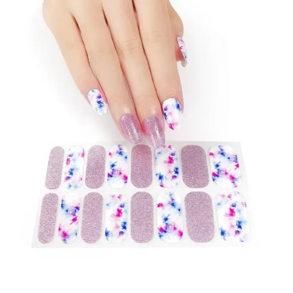 Pink Glitter Tie Dye Nail Wraps - SENA NAIL