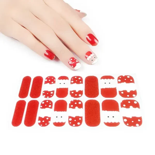 Cute Red and White Christmas Nail Wraps - SENA NAIL