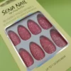 Short Pink Glitter Coffin Press On Nails - SENA NAIL