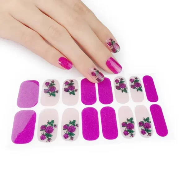 Purple Rose Nail Wraps - SENA NAIL