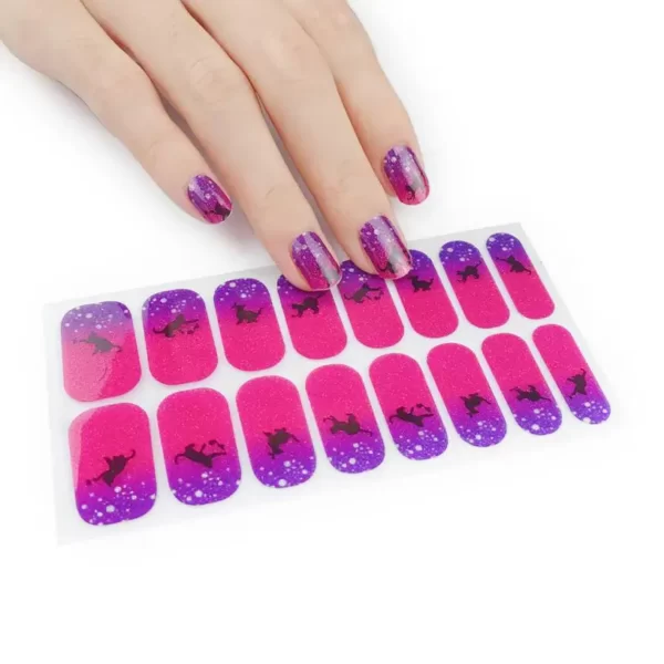 Cute Cat Glitter Ombre Nail Wraps - SENA NAIL