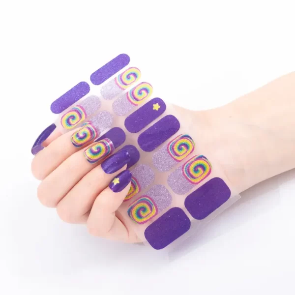 Swirl Purple Glitter Nail Wraps - SENA NAIL