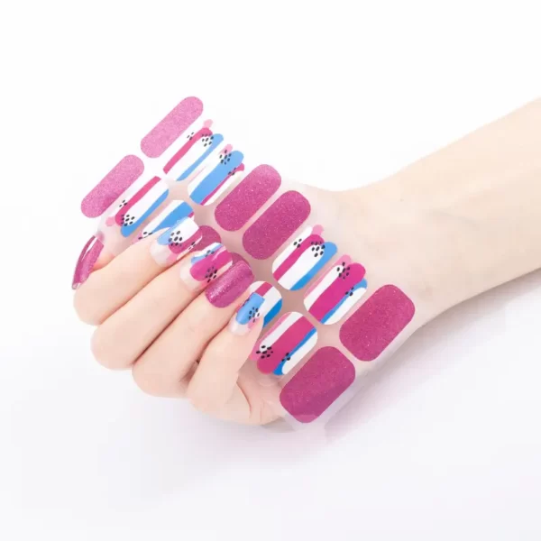 Pink Glitter Nail Strips - SENA NAIL