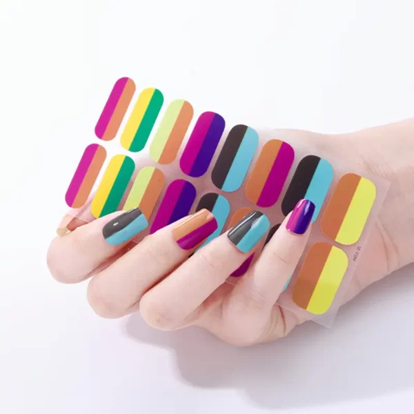 Rainbow Glossy Nail Strips - SENA NAIL