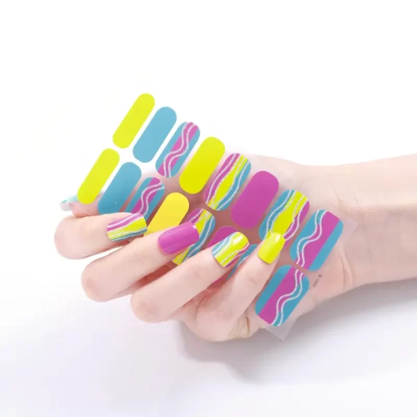 Wavy Line Colorful Nail Wraps - SENA NAIL