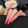 Trendy Pink Coffin Long Glow Press On Nails - SENA NAIL