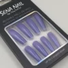 Long Coffin Glitter Purple Press On Nails - SENA NAIL