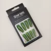 Green Long Coffin Gold Glitter Press On Nails - SENA NAIL