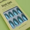 Blue Almond Metallic Press On Nails - SENA NAIL