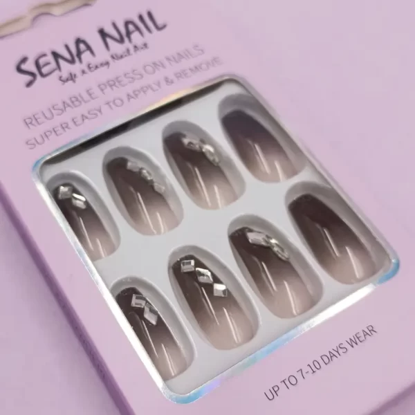 Medium Length Coffin Ombre Luxury Press On Nails - SENA NAIL