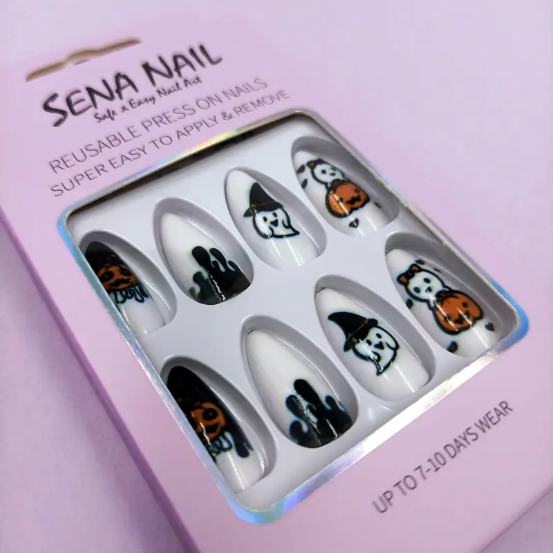 Almond Halloween Press On Nails 100% Non-Toxic - SENA NAIL